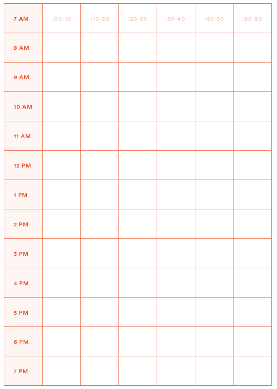 Time Diary Change Maker Academy Health and Fitness Prioritization